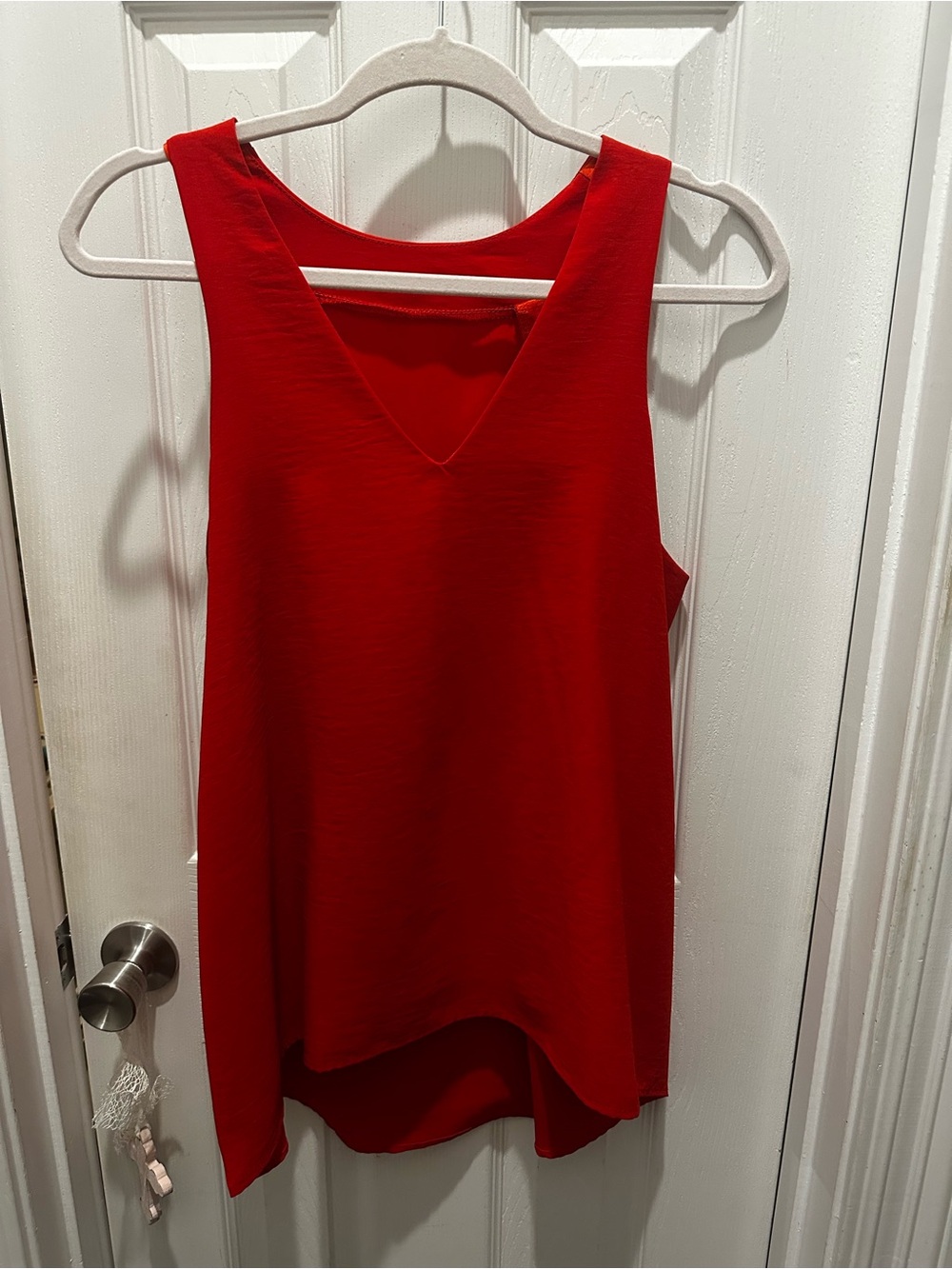 Women’s Sleeveless V-Neck Red Tank Top